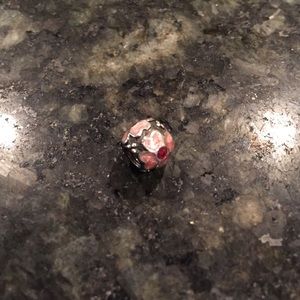 Glass pink flower Pandora charm