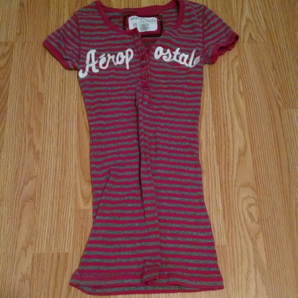 Pink and Gray striped tee - Picture 1 of 1