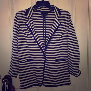 Navy and White Striped blazer