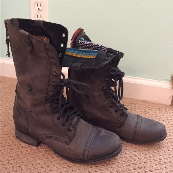 black steve madden combat boots