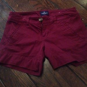 Maroon colored shorts