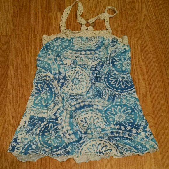 Blue floral patterned tank - Picture 1 of 1
