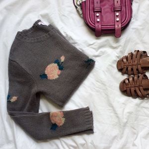 Grey Floral Sweater