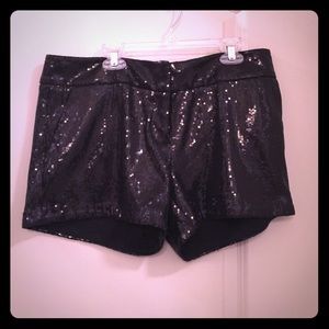 Black sequin short shorts