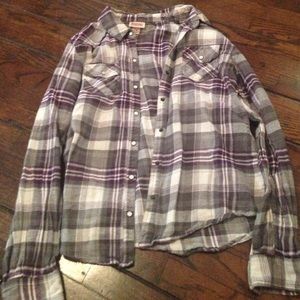 Grey and purple flannel