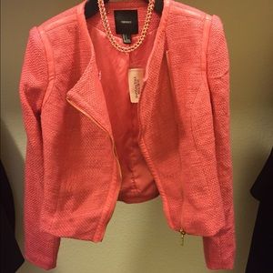 NWT forever21 Tweed jacket in Coral size M