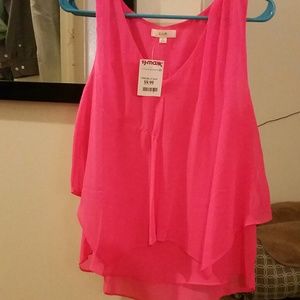 Bright pink tank top