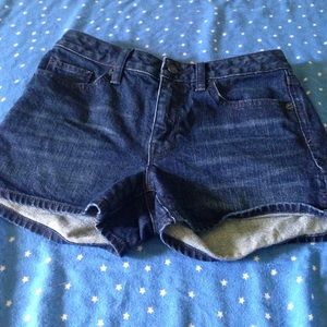 High-waisted denim shorts