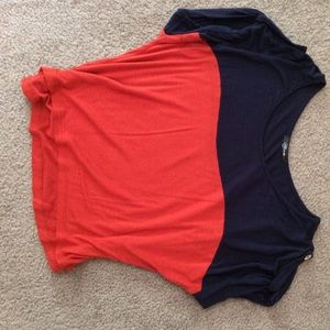 Navy and orange top