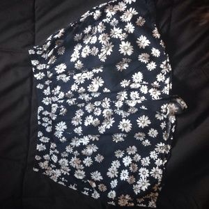 Navy Blue Floral Shorts