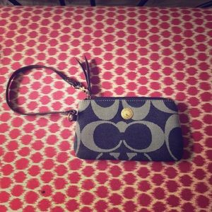 Blue Coach Wristlet
