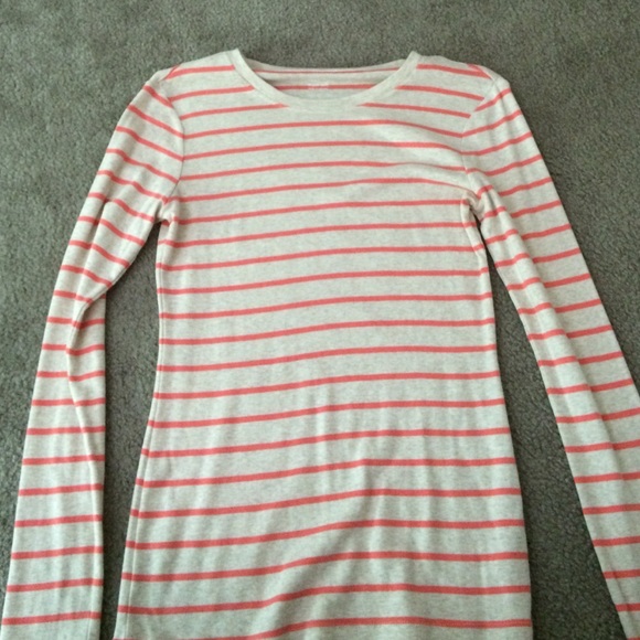 Beige and light pink/salmon long sleeved shirt