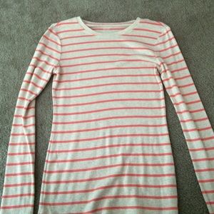 Beige and light pink/salmon long sleeved shirt