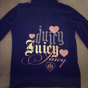 Bebe velour hoodie with Rhinestones in Regal.