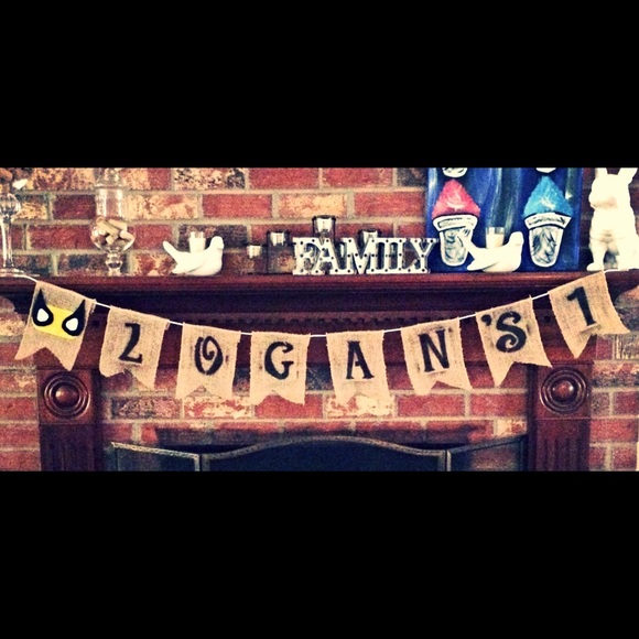 First birthday burlap banner baby