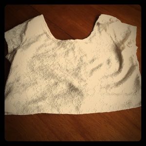 Mossimo white lace crop top