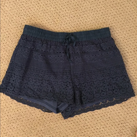 navy blue crochet shorts - Picture 1 of 1