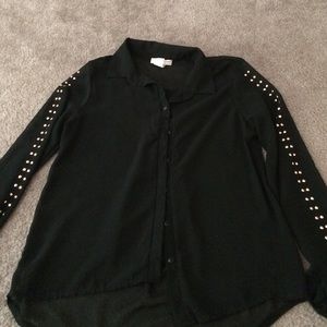 Black chiffon top