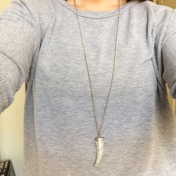 Jeweled Italian horn necklace