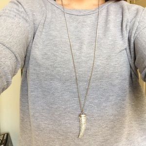 Jeweled Italian horn necklace