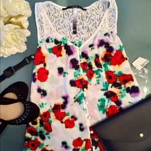 Kensie white combo top