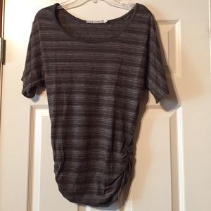 Brown and Grey striped stretchy top