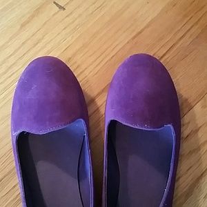 Purple suede flats