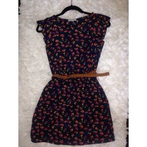 Charlotte Russe floral print dress with tan belt