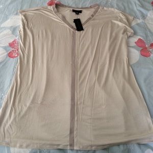 Worthington Silver Beige Cap Sleeve Shirt Size XL