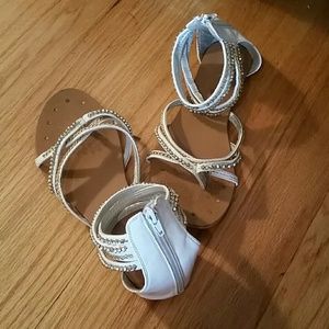 White and gold sandals