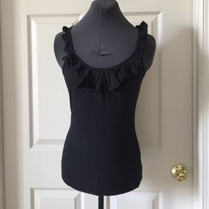 Body Central black ruffle scoop neck tank top