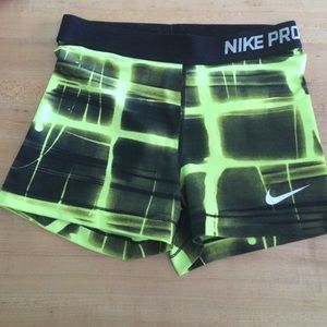 Nike Pro 3" Neon/Black Compression Shorts