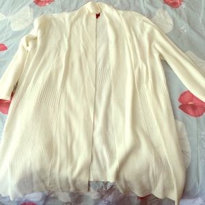 212 Collection Ribbed Ivory Sweater Size XL