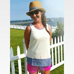 Chambray lined tank NWOT