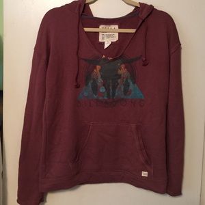Billabong burgundy print hoodie