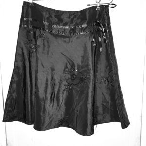 Satin Sequined NWT Black Skirt