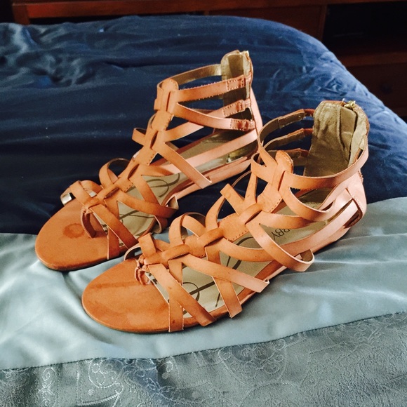 Tan sandals with zipper super cute!!!