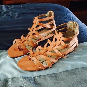 Tan sandals with zipper super cute!!!