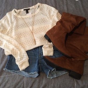 Cream and gold light sweater