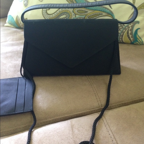 Little black material dressy purse