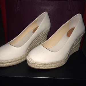J crew off white wedges