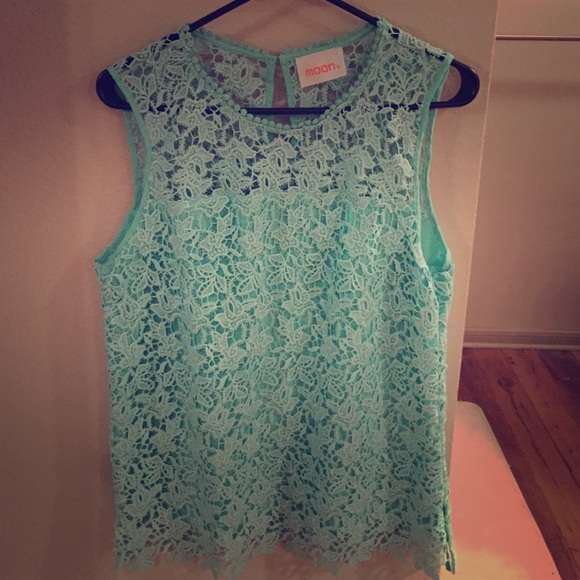 Mint green knit top