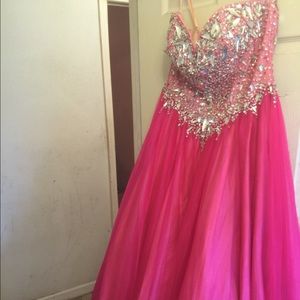 Pink David's bridal ball gown