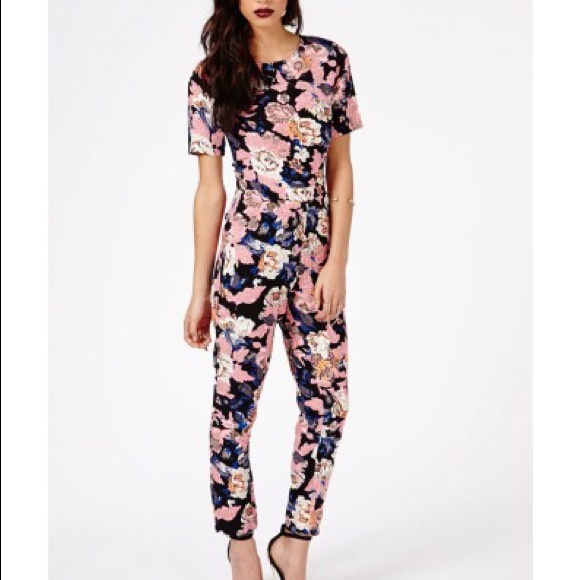 Missguided Floral Jumpsuit Euro sz 12/ American 4