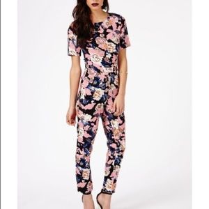 Missguided Floral Jumpsuit Euro sz 12/ American 4