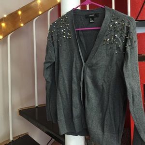 Studded gray cardigan