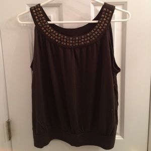 Apt. 9 Brown Sleeveless Top Size PL