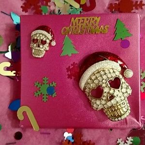 BJ MATCHING SKELETON SANTA PINS.