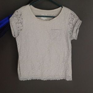 GREY LACE POCKET SHIRT