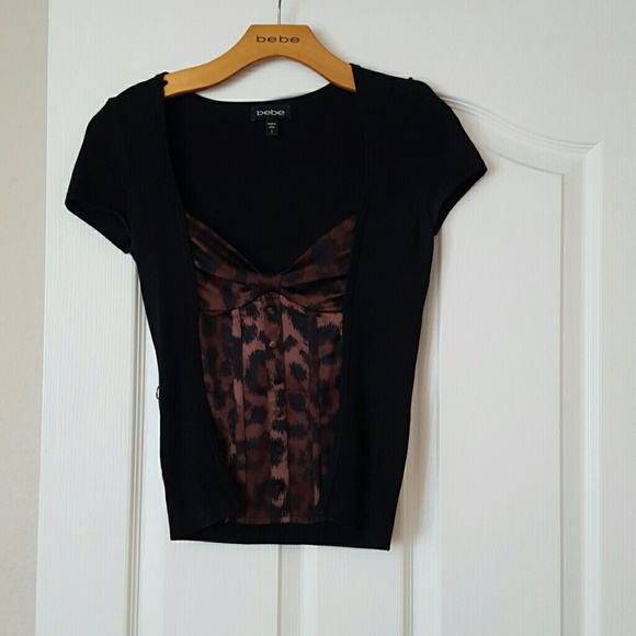 Leopard bebe top